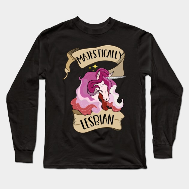 Majestically Lesbian Unicorn Long Sleeve T-Shirt by Eugenex